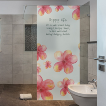 오너클랜 반투명 샤워부스_수채화 꽃잎_대형(120x200), 단일