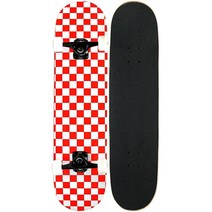 KPC 프로 스케이트보드 컴플리트 블랙 앤 레드 체커, Red and White Checker