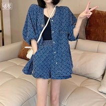 녕동 여름 여성 7부 반팔 자켓 반바지 정장세트 패션의류