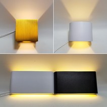 LED 모던 인테리어 벽등, 슬림사각, 화이트
