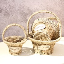 라탄 바구니 조화바구니 도매, 대(24cm)
