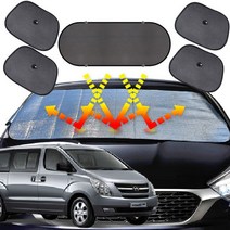 그랜드스타렉스 햇빛가리개 6종세트 차박용품 번호 34563EA, 앞창내부장착6종세트