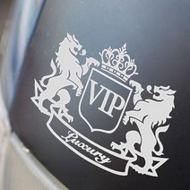 차량용 데코 VIP 럭셔리 스티커 kkang*64821379EA, 골드스마일 블랙