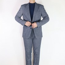 바쏘옴므 22FW 가을 겨울 슬림핏 블루 셋업수트 스판 남성정장 W3JF64BU