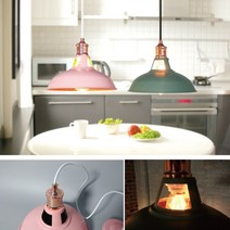 전등갓 줄조명 부엌 식탁 갓 등 조명, 핑크_LED전구12W(하얀빛)