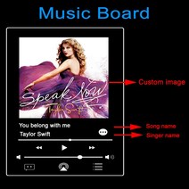 맞춤형 Spotify 음악 아크릴 스탠드 사용자 정의 연인 여성 사진 인쇄 노래 가수 이름 날짜 앨범 커버 플라크 생일 선물, A6 105x148mm, 08 8