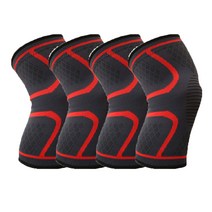 VOLAR 등산 니슬리브 무릎 아대 보호대 4P, 레드 L