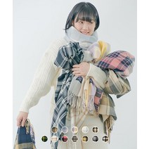 얼모스트블루 플레인 체크 머플러 PLAIN CHECK MUFFLER