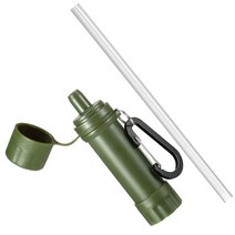 Outdoor Water Straw Filtration System Purifier for Emergency Camping Traveling Backpacking Equipment, [01] Green