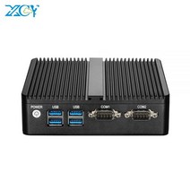 XCY-미니 PC 인텔 셀러론 J4125 쿼드코어 2x RS232 듀얼 이더넷 300M WiFi HDMI VGA 4 * USB 팬리스 산업용 IPC 윈도우즈 10, 8G RAM 256G SSD WiFi, Core i3-5005U DDR3L