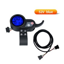 액셀러레이터가 있는 전기 스쿠터 LCD 디스플레이 36V 48V 52V Ebike 화면 다채로운 속도 액세서리, 06 48V blue, 한개옵션1
