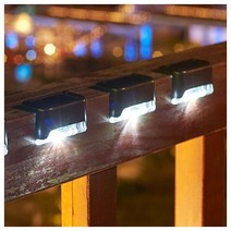 LED 태양 경로 계단 야외 조명 방수 벽 정원 풍경 단계 데크 발코니 울타리, black shell-white_20pcs