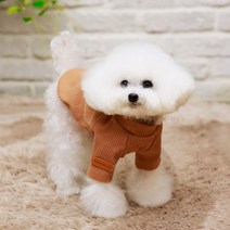[펫디자인] 골지반팔올인원 4colors 강아지옷 강아지올인원, 브라운