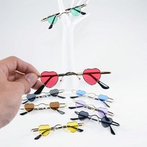 하트 선글라스 레옹안경 인싸템 소품하트선글라스 레옹선글라스 웃긴선글라스 웃긴안경 레트로선글라스 인싸템선글라스 파티선글라스 촬영소품, 3) 갈색