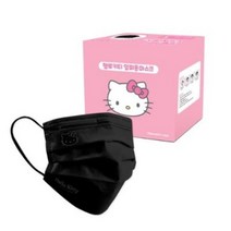 프로월드컵 헬로키티 중형 블랙마스크 100매입 여성용