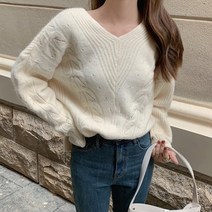 드레스날다 아델리오 루즈핏 브이넥 니트(mknit1446)