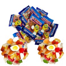 하리보 골드베렌10g 30개 + 스타믹스 25g 30개 학원 사무용 유치원 칭찬 간식 츄잉 캔디 계란 모양 젤리 곰 모양 젤리 포도 모양