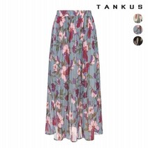 탱커스 여성 플라워 패턴 쉬폰 스커트