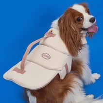 도그아이 강아지 턱받이 조이플 구명조끼, 크림베이지