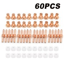 플라즈마 커팅 60Pcs 플라즈마 커터 팁 LG-40 PT-31 토치 CUT40 CUT50용 확장된 노즐 소모품, 협력사