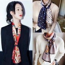 요즘 브랜드 멋내기 실크 롱 슬림 타이 여성 남성 스카프 머플러
