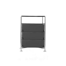 까르텔 kartell Kartell 2021L5 컨테이너 트롤리(서랍 4개 포함) 매트 슬레이트 그레이 152585