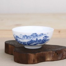 나sksx_청화 백자 산수화 찻잔 다도 예쁜 미니 원형 컵 다기 컬러 작은♥mylife!, ♥mylife!