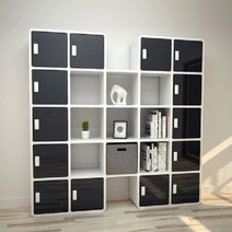 더크린 DIY 3 책장 T4-5D14, 화이트/블랙
