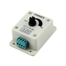 조광기 LED 컨트롤러 디머 스위치 DC 12V 24V 8A 조절가능 밝기 램프 벌브 스트립 드라이버 단색 조명 전원 공급 장치 210343, 화이트