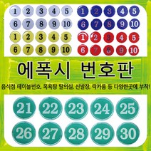 숫자스티커 테이블번호 번호 스티커 에폭시표지판 번호판 락카번호 스티커 음식점 식탁 번호 목욕탕 탈의실 신발장 번호 등으로 다양하게 사용하능한 숫자 스티커 입니다., F5000-W (흰색), 1~10