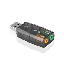 미니 외부 usb 3.5mm 마이크 헤드폰 잭 스테레오 헤드셋 3d 사운드 카드 오디오 어댑터 노트북용 새 스피커 인터페이스, 검은 색