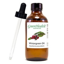 윈터그린 에센셜 오일 118.3ml(4온스) 유리병 유리 드로퍼 포함 - 100% 순수, Wintergreen