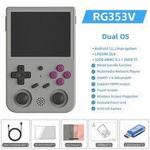 RG353VS Retro Games Console 3.5inch Video Handheld Gaming Player Machine for PSP N64 GBC Adult Kids, RG353V Gray 4
