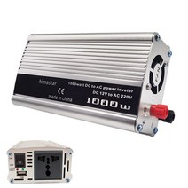 자동차 인버터 범용 1000W DC 12V ~ USB 자동차 인버터 배터리 클램프 차량/가정/야외 충전기 어댑터 포함, 한개옵션0