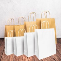 STNY_트위스트 종이쇼핑백 2칼라 4사이즈-(10개입) 손잡이 선물봉투 크래프트백 백 포장, 4호, 4호