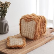 꽃수세미 예쁜 주방 설거지 메이드 디자인 수세미 질수세미 식빵 아크릴 용품 핸드 뜨개, 식빵 아크릴수세미1p