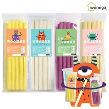 우리가스토리 대용량 코코넛쌀과자 125g(10개입)×4봉 40cm 스틱 뻥튀기 롱뻥 바나나 옥수수 자색고구마, 자색고구마쌀과자 125g×4봉