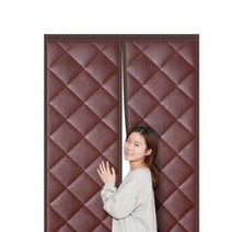 방풍막 방한비닐커튼 난방커튼 현관방풍커튼 현관바람막이, 양문형100x220(브라운)