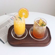 홈카페 클린 유리 컵받침 코스터 티코스터