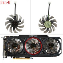 GTX660비디오 Gigabyte GeForce GTX 570 660 670 680 760 770 780 560Ti R9 290 1070 75MM T128010SU GPU, 02 Fan - B