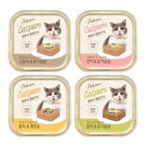 캣퓨어 영양간식 사각캔 100g 고양이 캔 간식, 선택:연어와 닭가슴살