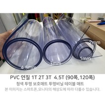 PVC연질 두꺼운 투명 비닐 매트 식탁 책상 테이블 유리대용 바닥보호 완전투명 1M단위, 1mm(20M까지이어서발송), 90cm (이어서발송), 1개