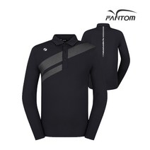 팬텀 골프 fantom남성 프린팅 카라 긴팔티셔츠 F211A3TO002_BK, 105, BK, 1개