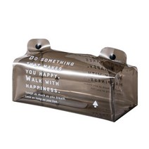 PVC 티슈 상자 접이식 손수건 상자 냅킨 홀더 종이 가방 화장품 상자 케이스 파우치 주최자 데스크탑 컨테이너, Brown, Brown, 1개