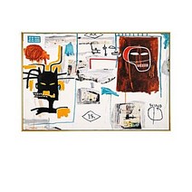 Basquiat 장 미쉘 바스키아 작품 / 호텔 카페 집 거실 인테리어 캔버스 벽걸이 그림액자 35, 골드