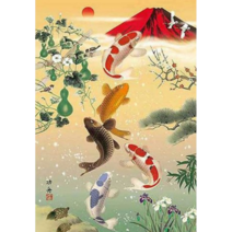 돈들어오는 잉어 부귀도 우드 직소퍼즐 행운 금전 상징 그림 집순이 취미생활 스트레스 해소 장난감 300 500 1000피스, p_6