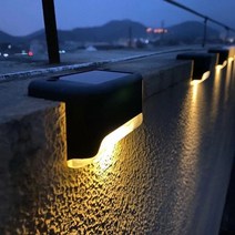 141020pcs led 태양 계단 빛 방수 야외 정원 통로 안뜰 테라스 가드 레일 단계 빛 풍경 빛, 검은 껍질 따뜻한, 10개