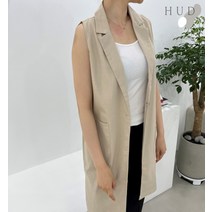 휴드 루즈 여름 롱 민소매 베스트