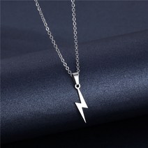 YKYK 여자와 남자를위한 100% 스테인레스 스틸 흉터 목걸이 여자를위한 목 초커 보석 선물에 실버 컬러 번개 펜던트 낮은가격순 높은가격순