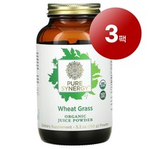 Pure Synergy 그린 슈퍼푸드 오가닉 밀싹즙 파우더 Wheat grass Powde 150g 1팩, 3팩
